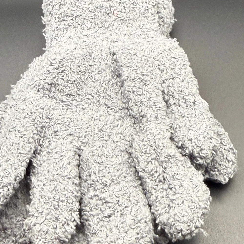 Cozy Fuzzy Plush‎ Gloves Winter Warm Soft Knit Handwear Grey